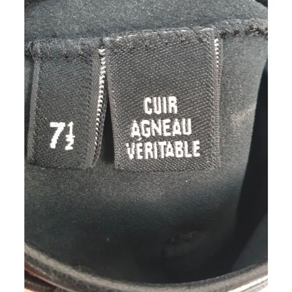 NWOB CHANEL Lambskin Black CC Logo Bow Fingerless Gloves Mittens  -7.5 - Picture 6 of 6